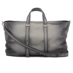 ORCIANI Artik hammered genuine leather travel duffle bag in Gravity color